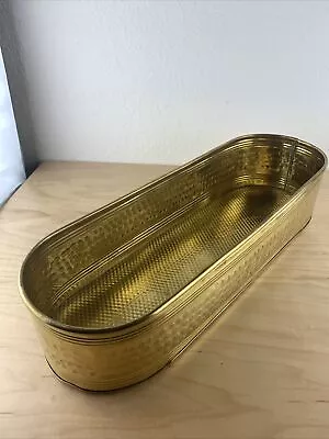 -Vintage Brass Tub Garden Planter Flower Bed Window Vegetable Box 19.5'' W • $54.99