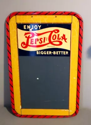 1940's Pepsi Cola Double Dot-soda Menu Chalkboard Sign-30  Rare- Bigger Better • $599.99