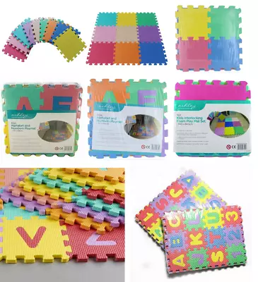 Kids Foam Interlocking Tiles Play Mat Set Early Years Toddler Learning Crawling • £6.99