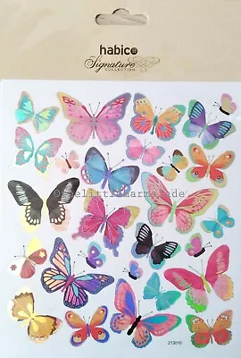 HABICO Butterfly Foil Stickers Pack NEW Journal Art Crafts Planner Diary • £1.75