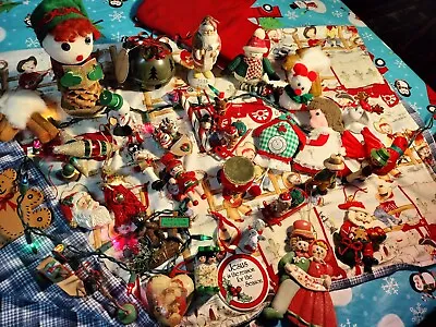 Vintage 32 Piece Miniature Wood Plus Mixed Christmas Ornaments  • $15