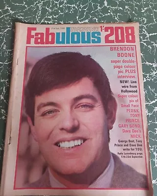 Vintage FABULOUS 208 Magazine 21 SEPTEMBER 1968 Tony Blackburn George Best FB07 • £12.50