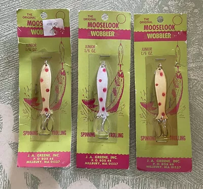 NOS Original Mooselook Wobbler 1/6oz Junior Ivory/Red 3 Packs • $18.95