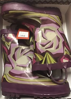 MISSONI For Target GIRLS  Rose Floral Rain Boots Rainboots SIze MEDIUM Brand New • $24.95