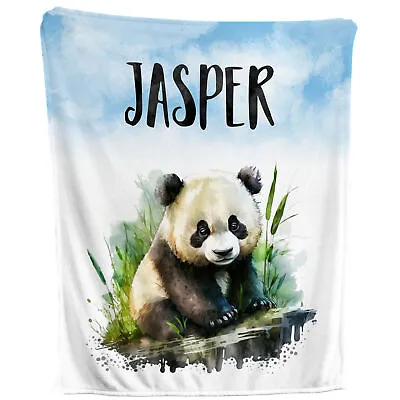 Panda Blanket - Personalized Fleece Throw Bamboo Nursery Kids Baby Gift • $44.95