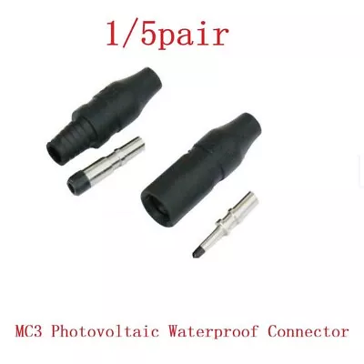 MC3 PV Male Female Connector Plug Available In 1 Pair Or 5 Pairs (Black) • $8.50