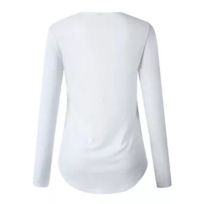 Women Blouse Long Sleeves Solid V Neck Office Daily Home Autumn Winter Casual • $22.63