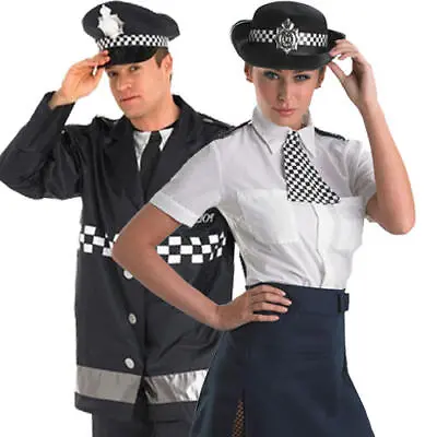 Police Adults Fancy Dress Policeman Policewoman Mens Ladies Cop Uniform Costume • £14.99