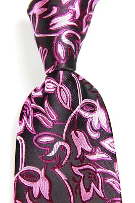 New Classic Floral Purple Pink JACQUARD WOVEN 100% Silk Men's Necktie Tie • $6.99