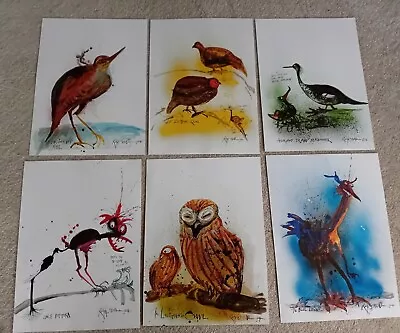 6 X  Bird Prints/Illustrations  Ralph Steadman Extinct Boids (ref1a) • £12.94