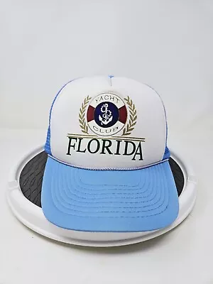 Vintage Florida Yacht Club Hat Mesh Trucker Hat 1980s Used FAST SHIPPING  • $14.99