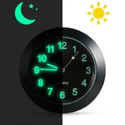 Universal Mini Car Luminous Dashboard Meter Auto Clock Watch Digital Quartz Trim • $13.08