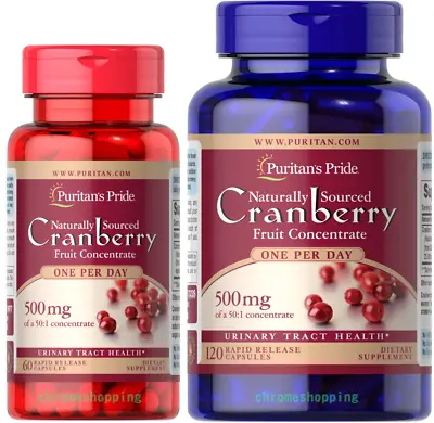 Puritan's Pride One A Day Cranberry Extract 500mg Capsules 25000mg Concentrated • £11.95