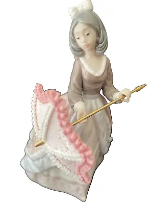 1984 Lladro Jolie Lady With Parasol 7 1/2  Tall Figurine #5210 Retired  • $99.95