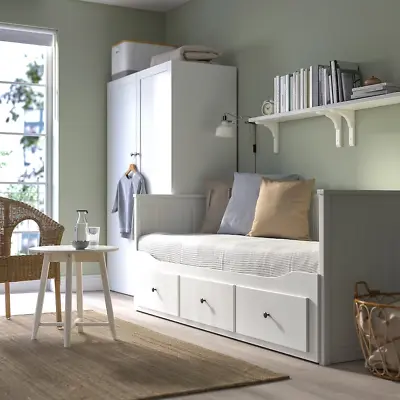 IKEA Hemnes DELIVERY AVAILABLE Day-bed W 3 Drawers/2 AVSANG Mattresses White/ • £235