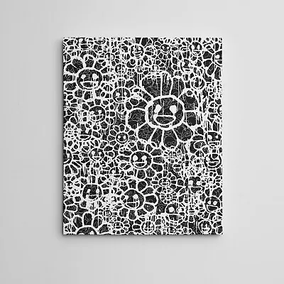 16X20  Gallery Art Canvas: Takashi Murakami X MADSAKI Flowers Black Contemporary • $35