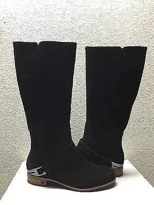 Ugg Channing Black Suede Leather Rider Boots Us 6.5 / Eu 37.5 / Uk 5 - Nib • $149.99