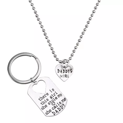  Father Daughter Keychain & Daddys Girl Necklace Set  There's This Girl Who • $5.38