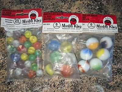 Vtg. Marbles Marble King Marble Bag Cat’s Eye 25 Count6 Count6Count Nos • $10