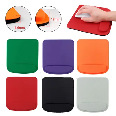 £3.23 • Buy Square Premium Anti Slip Mouse Mat With Wrist Support For Laptop Pc Many Colours