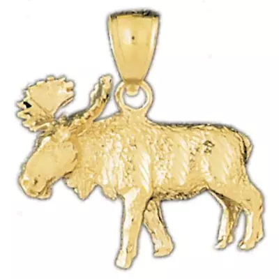 Moose Charm Pendant 14k Gold • $413.99