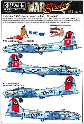 Kits World Decals 1/72 LATE WAR B-17G HEAVIES OVER THE REICH Ice Col' Katy • $12.99