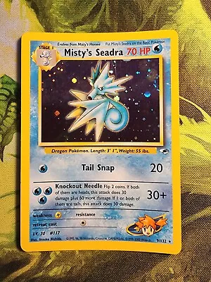 Pokémon TCG Misty's Seadra Gym Heroes 9/132 Holo Unlimited Holo Rare LP/MP • $9.99