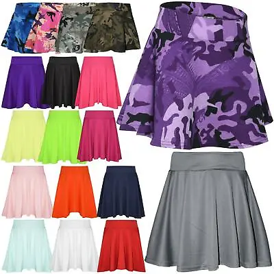£6.99 • Buy New Girls Skater Skirts School Fashion Summer Plain Skirt 5 6 7 8 9 10 11 12 13Y