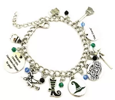 New Wicked Musical Themed Silvertone Metal Charms Bracelet • $11.99