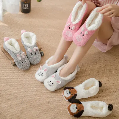 Cartoon Coral Fleece Floor Socks Women's Slippers • $16