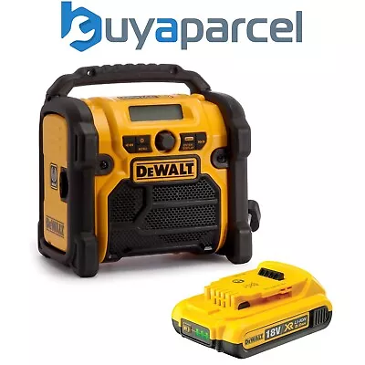 Dewalt DCR020 240v XR Compact DAB Digital Jobsite Radio + 18v 2.0ah Battery • £125.99