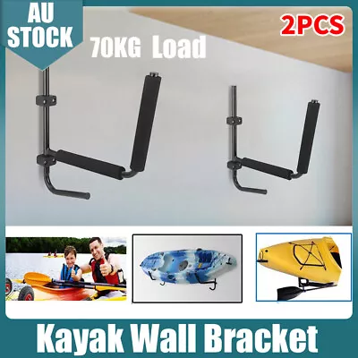 2PCS Foldable Kayak Rack Holder Carrier Storage Wall Canoe Paddle Surfboard 70KG • $35.89