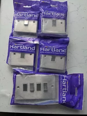 Hamilton Hartland 74DPSS/WH   74R24SS/WH Switch Satin Steel/White • £9.99