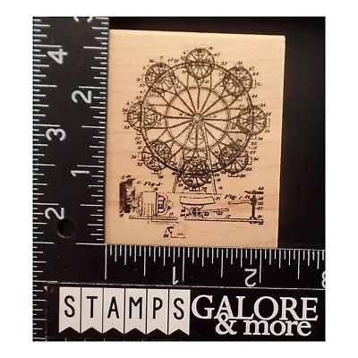 Club Scrap Rubber Stamps FARRIS WHEEL MEASUREMENTS ABSTRACT MIXED MEDIA #T30 • $5.59