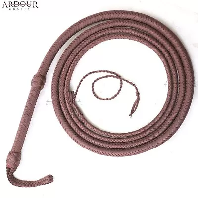 Indiana Jones Bullwhip 04 To 16 Feet Long 16 Plait Brown Paracord Nylon Bullwhip • $67.49