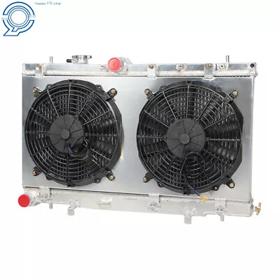 2 Rows Aluminum Radiator+Shroud+Fan For 2002-2007 Subaru Impreza WRX/STI 2.0/2.5 • $156.97