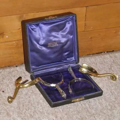 WW1 Military Ceremonial Maxwell  Cavalry Box Set Of 2 Pair Of Spurs In Case • $536.75