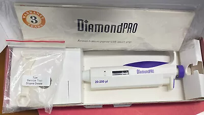 Globe Scientific Diamond Pro Pipettor 20-200 UL Variable Pipette Cat. 3311-200 • $34.99