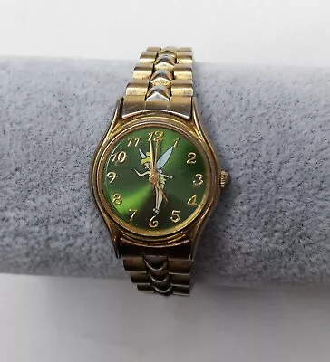 Stainless Steel/Gold-Tone DISNEY STORE Vintage Women’s Green Tinker Bell Watch • $29.84