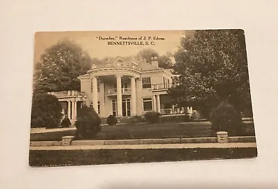 Duneden Residence Of J.P. Edens Bennettsville South Carolina Postcard PC1 • $7.99