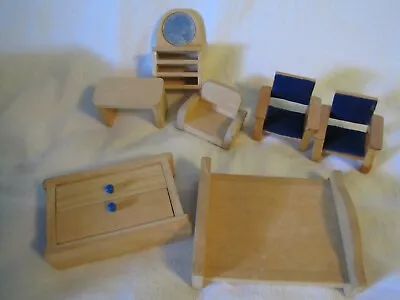 $9.99 • Buy 7 Piece Lot Miniature Dollhouse Furniture And Accessories Some Ryan's Room