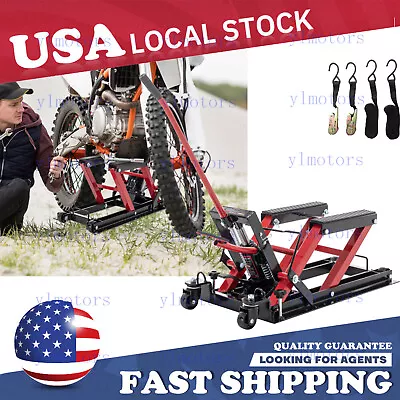 Hydraulic Motorcycle Dirt Bike ATV Scissor Lift Jack Hoist Stand 1500lb Capacity • $149.99