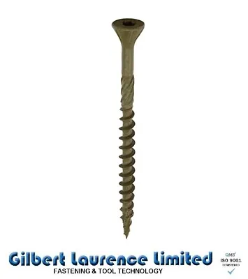 Pro Olive Coated Torx Decking Screws Landscape Fencing Exterior Wood Screws • £3.09