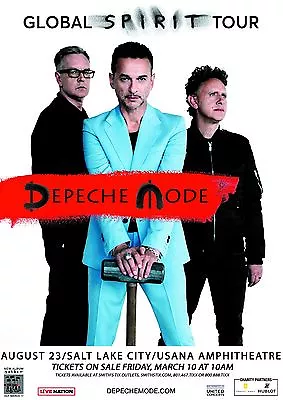 DEPECHE MODE  GLOBAL SPIRIT TOUR  2017 SALT LAKE CITY CONCERT POSTER - New Wave • $32.98