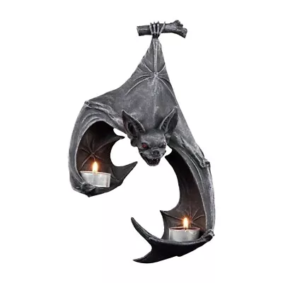 Candle Holder  Bat Wall Mount Sconce Wall Tealight Holder Stand Resin In/Outdoor • £33.73