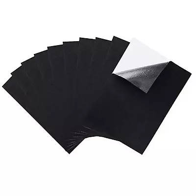 RZJZGZ 10 Pcs Adhesive Felt Sheet Black Felt 8.3X11.8In(A4 Size) 1Mm Fabric Adhe • £10.91