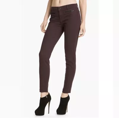 J Brand Zoey Triple Zip Super Skinny Jeans Jeggings Lava Maroon Size 26 • $12.67