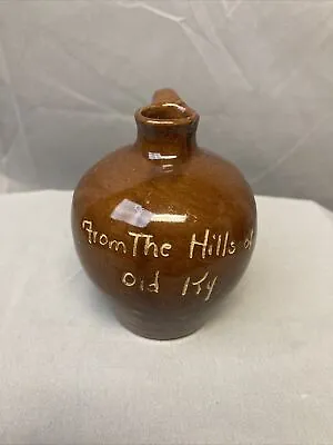 Miniature Brown Stoneware Whiskey Crock Jug From The Hills Of Old Kentucky • $13.23