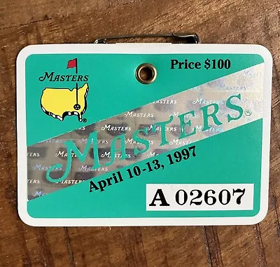 1997 Masters Badge  - Augusta National Golf Club - Tiger Woods Champion! • $434.99
