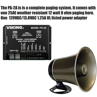 Viking PA-2A Multi-Line Loud Ringer/ Paging Amplifier *New In Original Box* • $115